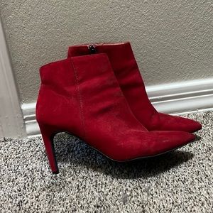 A new day red pointed heeled booties